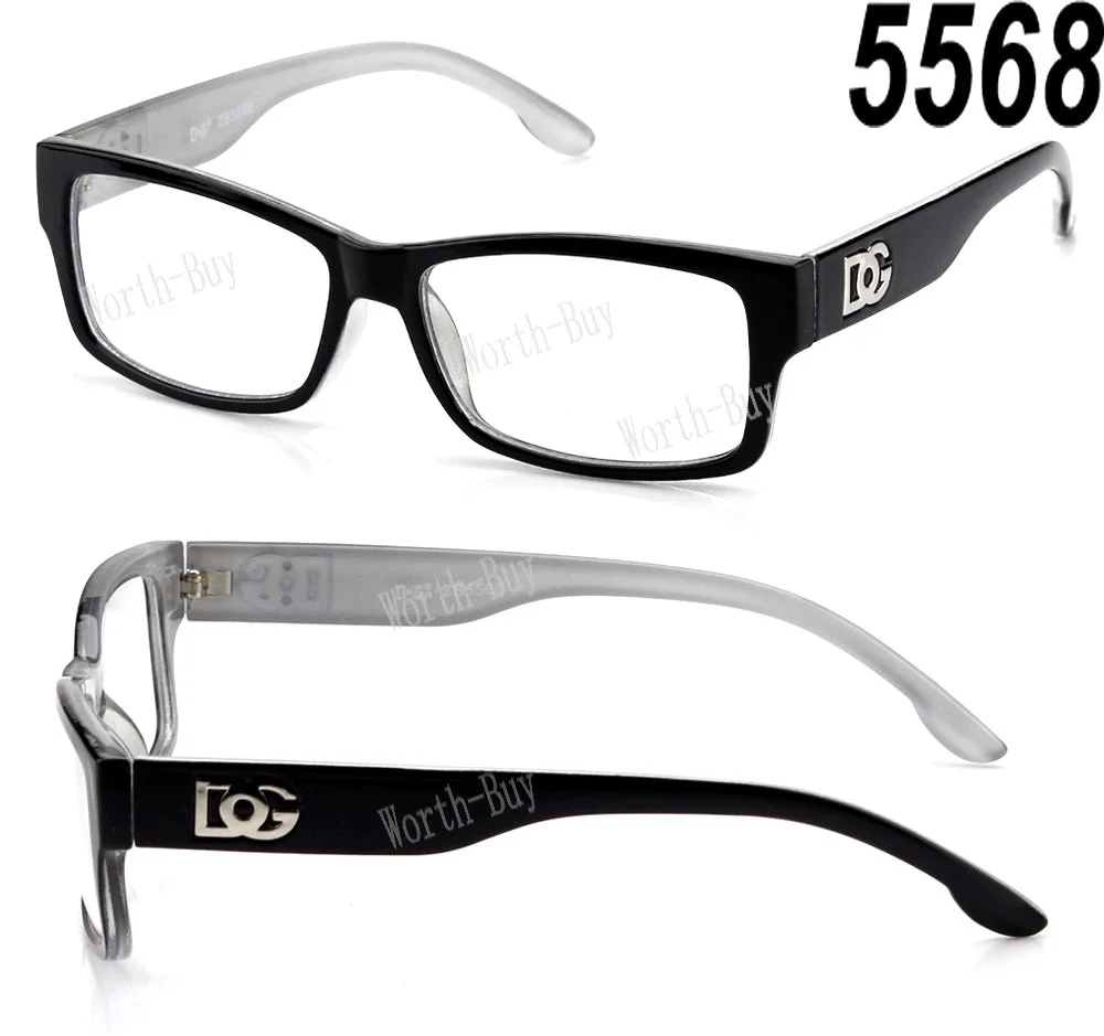Mens Women Clear Fake Lens Square Frame Eye Glasses Designer Fashion Two Tone RX 3