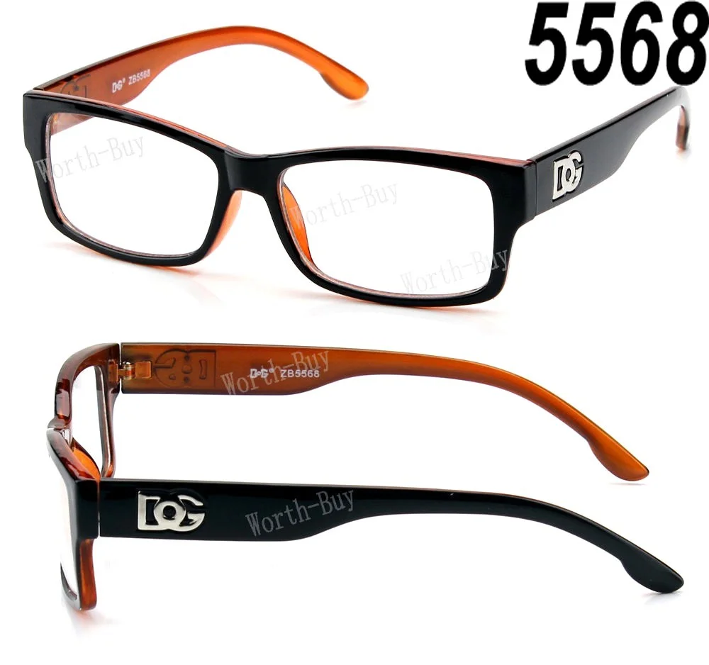 Mens Women Clear Fake Lens Square Frame Eye Glasses Designer Fashion Two Tone RX 4