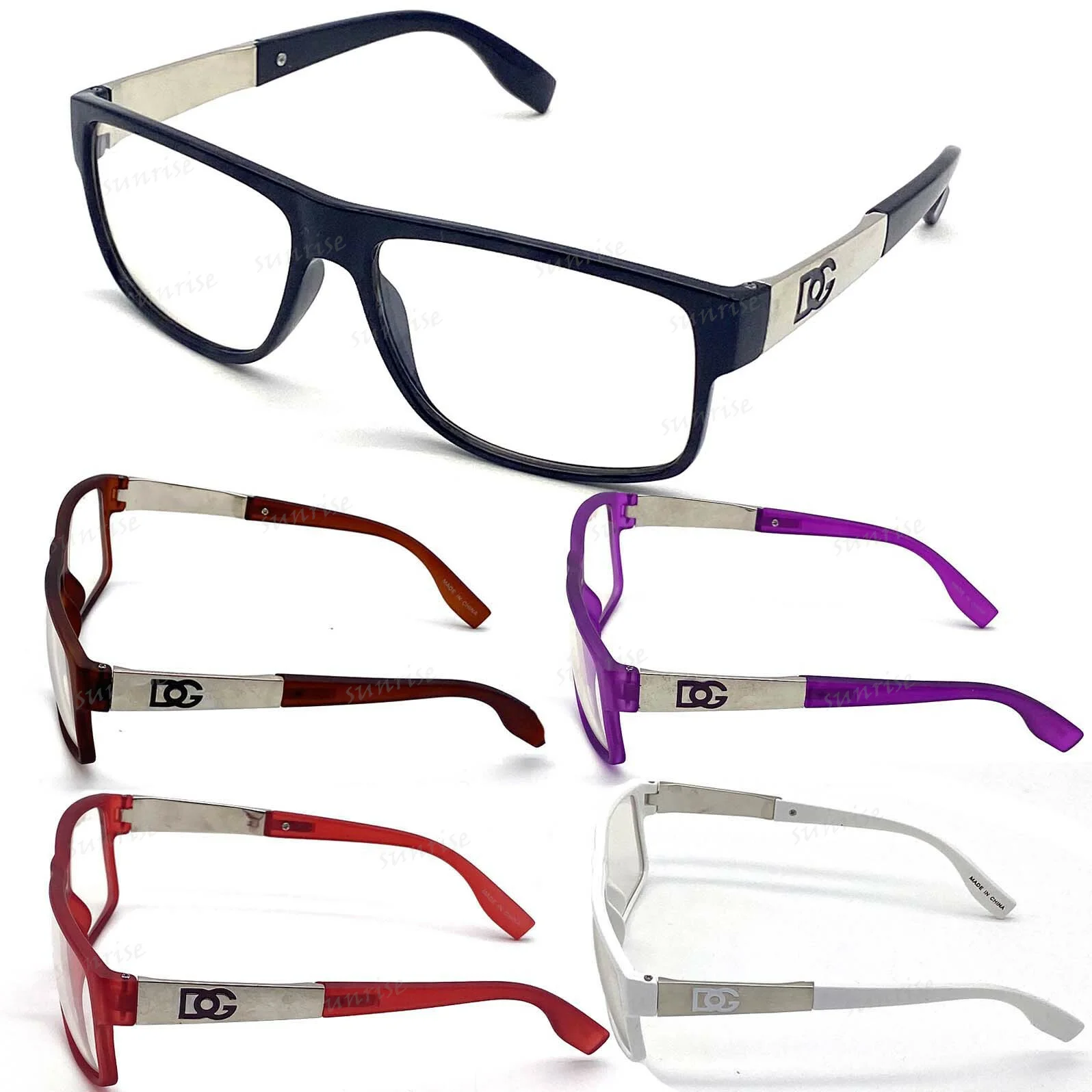 Mens Womens Fashion Square Clear Lens Eye Glasses Designer Frame Optical RX