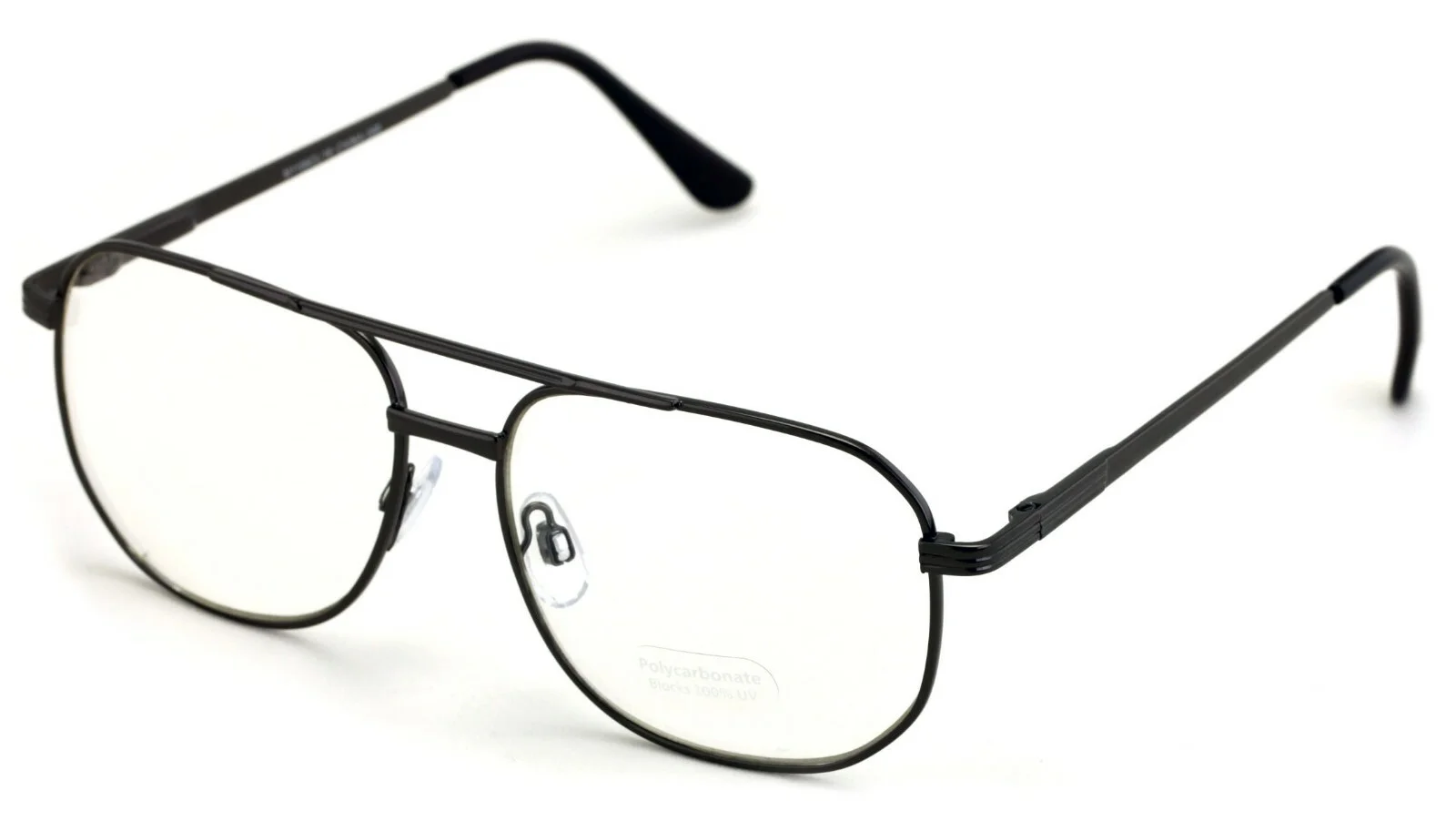 Metal Aviator Clear Lens Glasses - Spring Hinge Square Old Men Grandpa Eyeglasse 2
