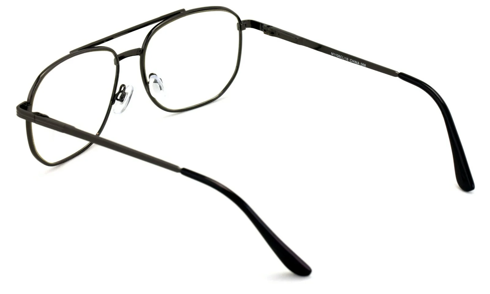 Metal Aviator Clear Lens Glasses - Spring Hinge Square Old Men Grandpa Eyeglasse 4