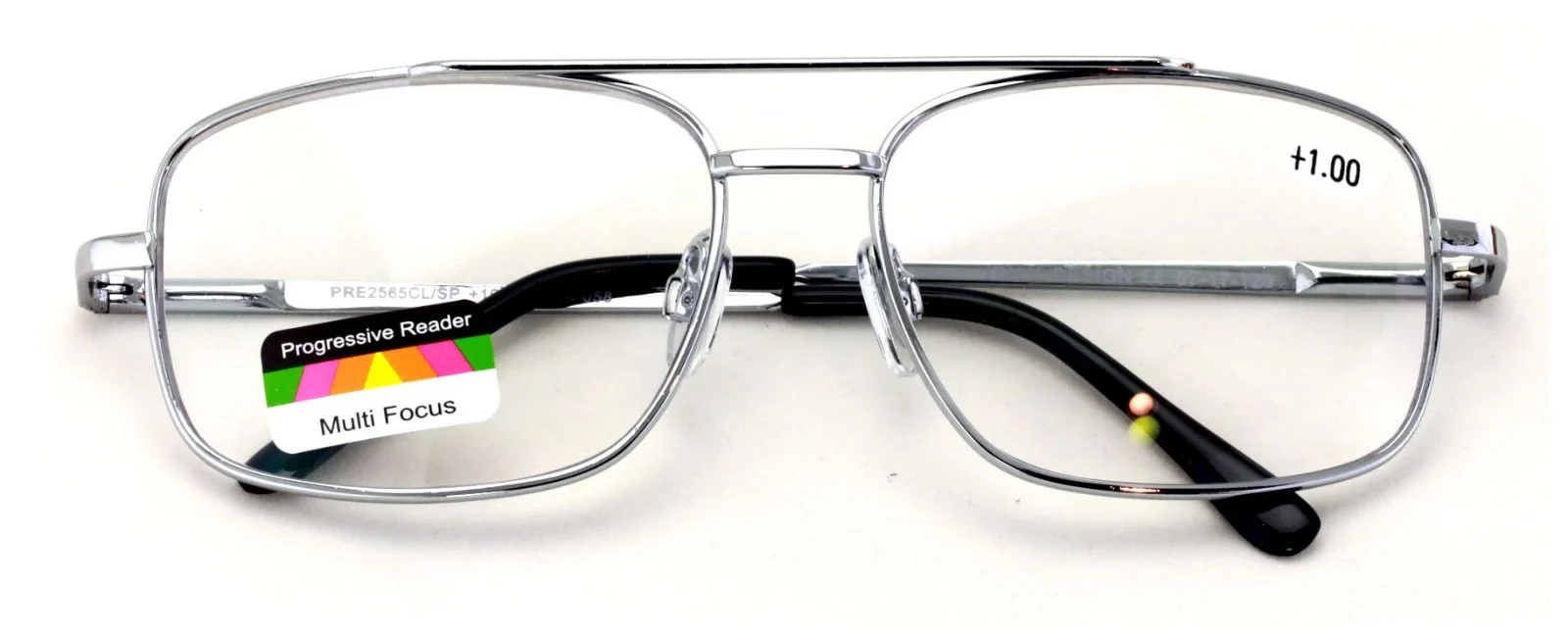 Metal Aviator Progressive Clear Lens No Line Reading Glasses Tri-Focal Reader 1