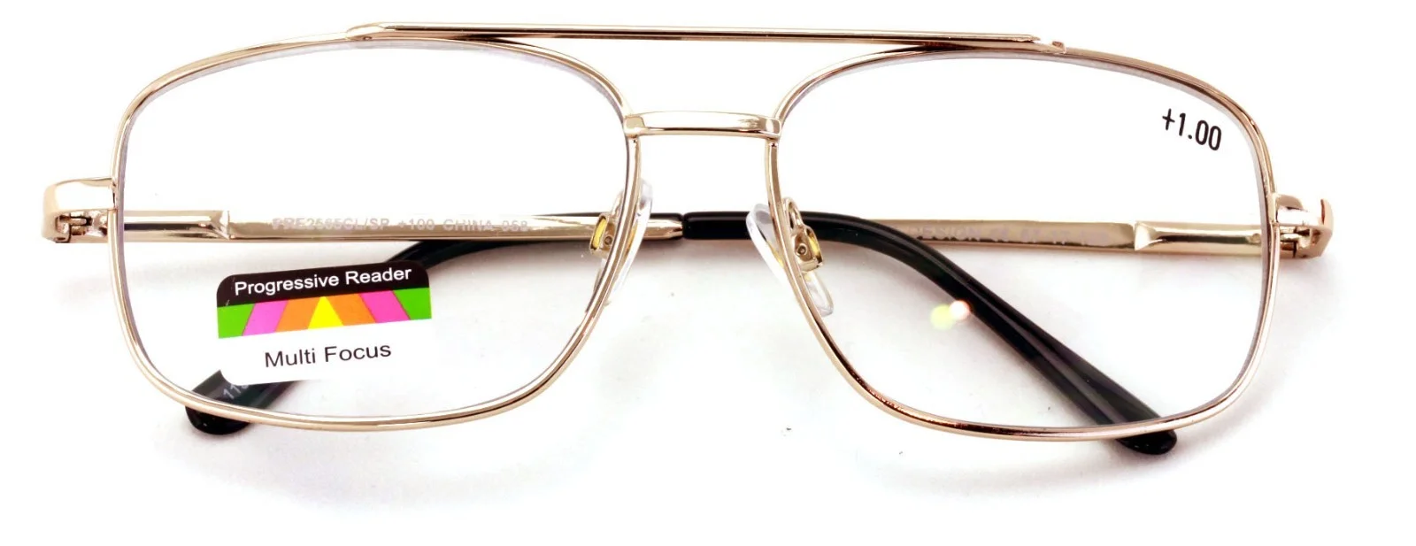 Metal Aviator Progressive Clear Lens No Line Reading Glasses Tri-Focal Reader 3