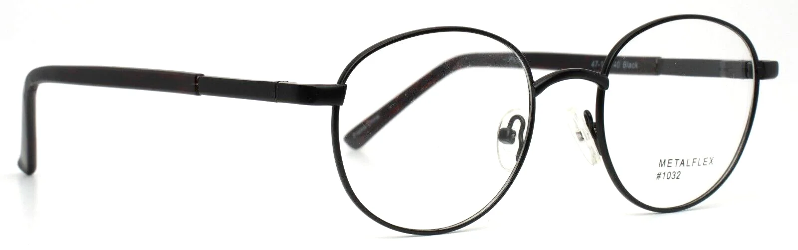 METALFLEX 1032 Black Mens Round Full Rim Eyeglasses 47-18-140 B:41 3