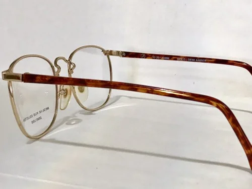 METALINE PLUS COLL #106 52mm SQUARE GOLD/AMBER WOMEN EYEGLASSES OPHTHALMIC FRAME 4