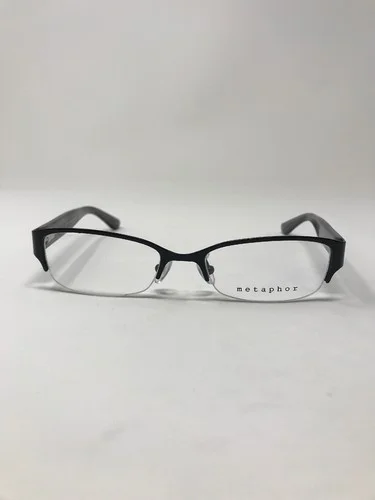 Metaphor Eyeglass Frames MP-1004 Cloudy Grey Metal 51-18-135 Half Rim EM58 3