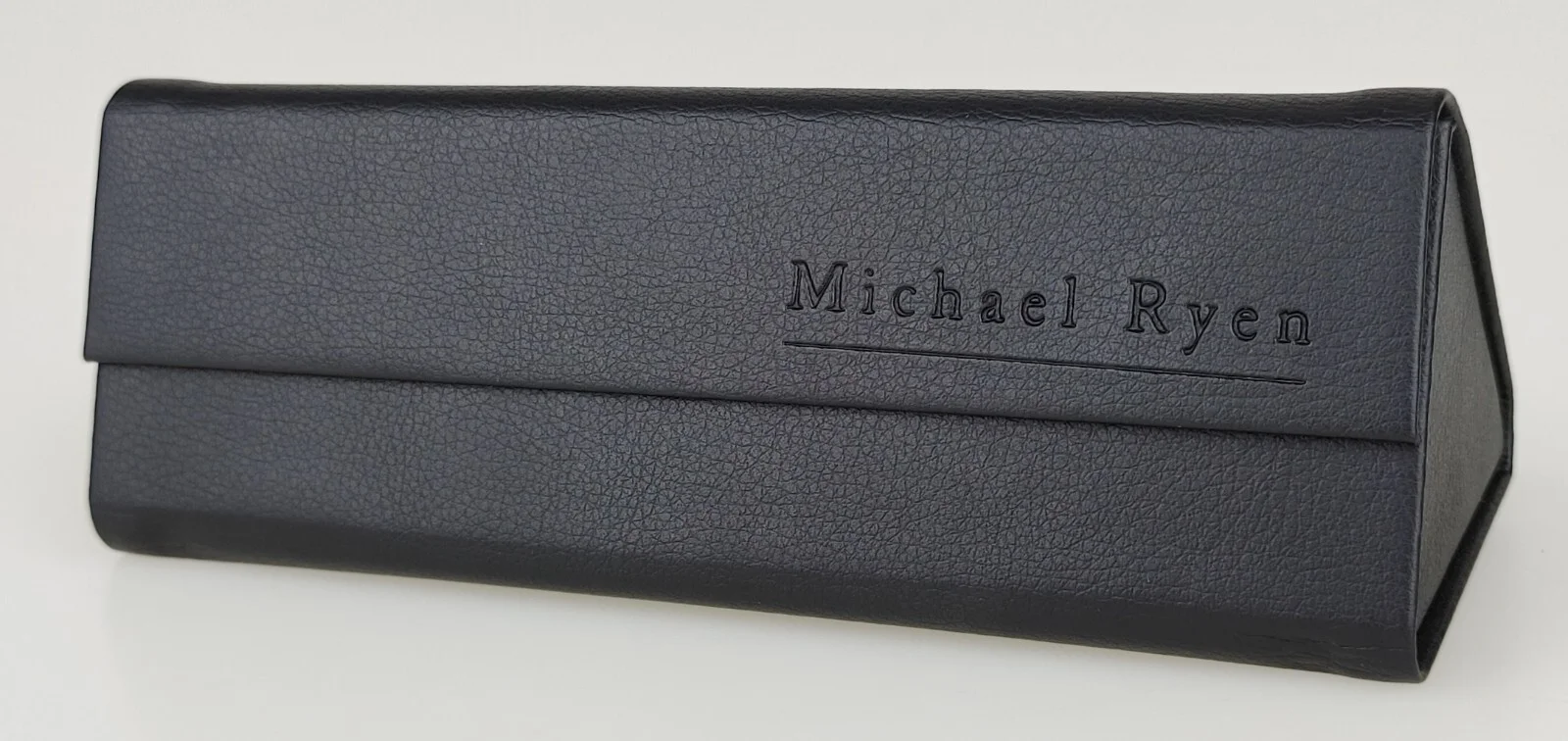 Michael Ryen Black Triangular Foldable Eyeglass Case Magnetic Textured