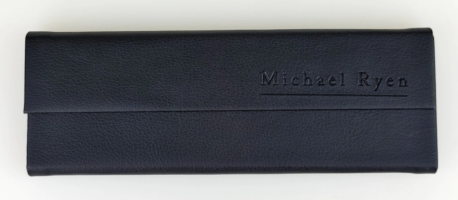 Michael Ryen Black Triangular Foldable Eyeglass Case Magnetic Textured 2