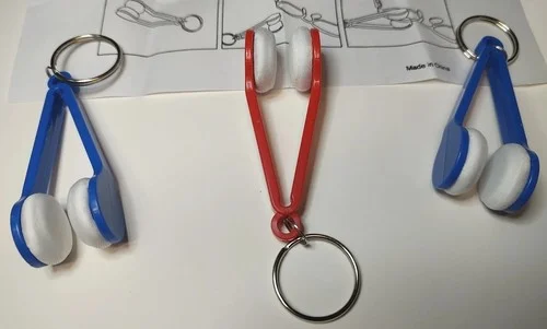 Microfiber Eyeglass Cleaner Keychain Set of 3 Blue Red 3