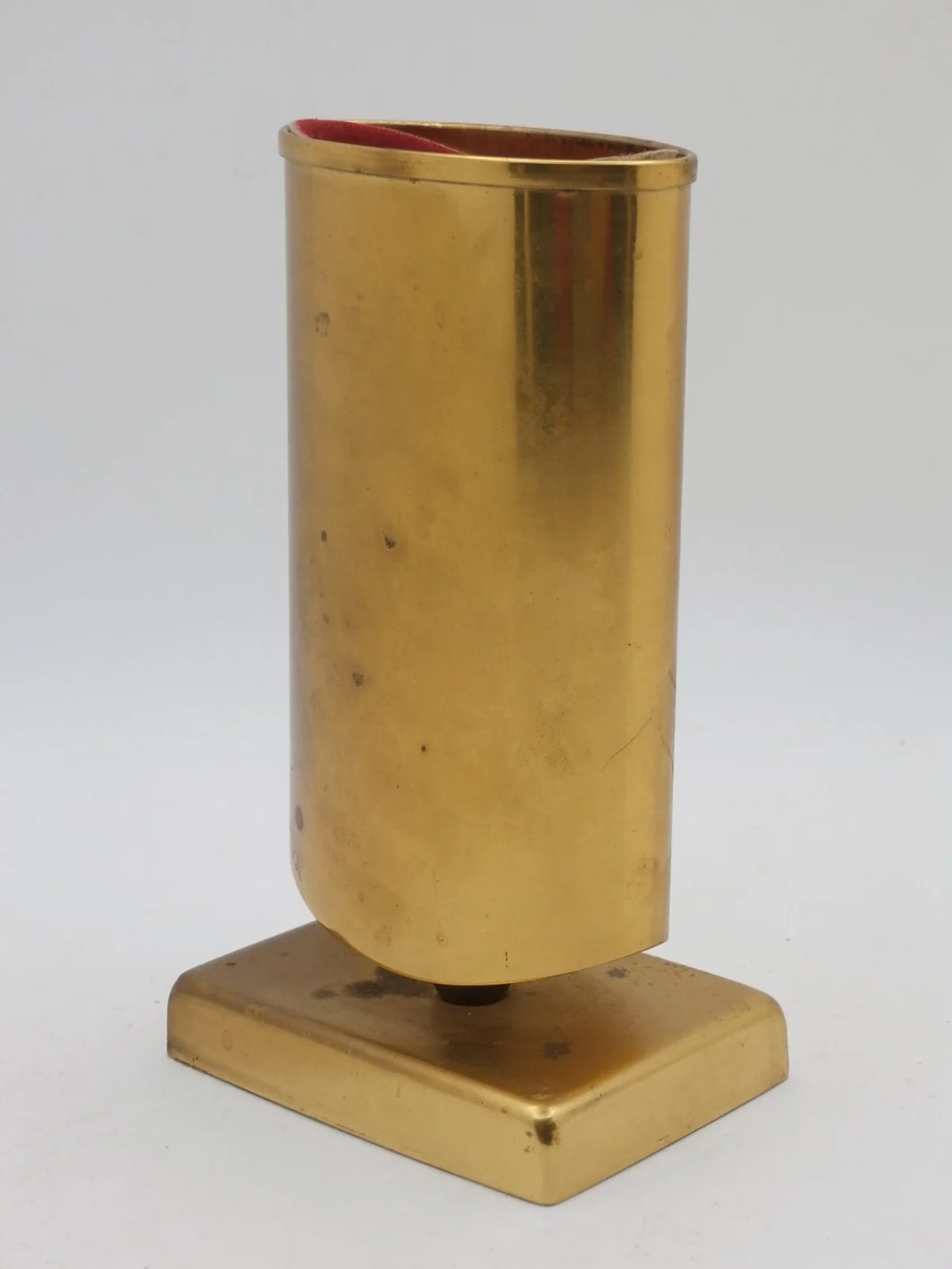 Mid Century Modern Solid Brass Eyeglass Stand Pen Holder with Pedestal Base