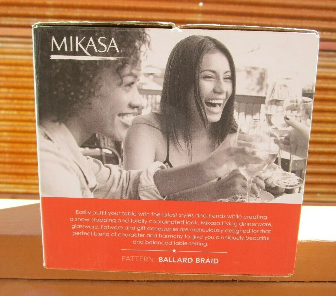 Mikasa Ballard Braid A Set of Four Highball Glasses New In Original Box 2