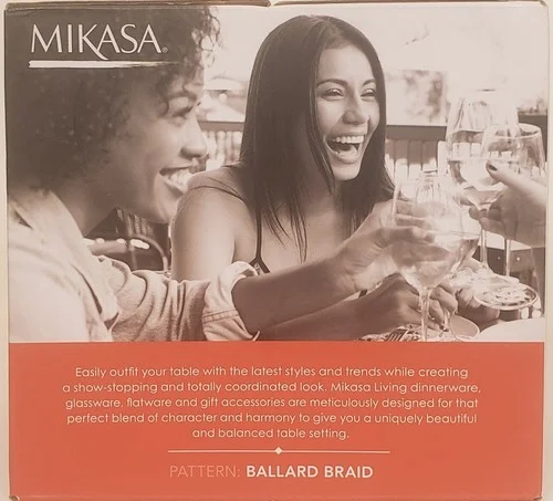 Mikasa Highball Drinking Glasses Ballard Braid Set of 4 Fine Crystal 11.9 0z 4
