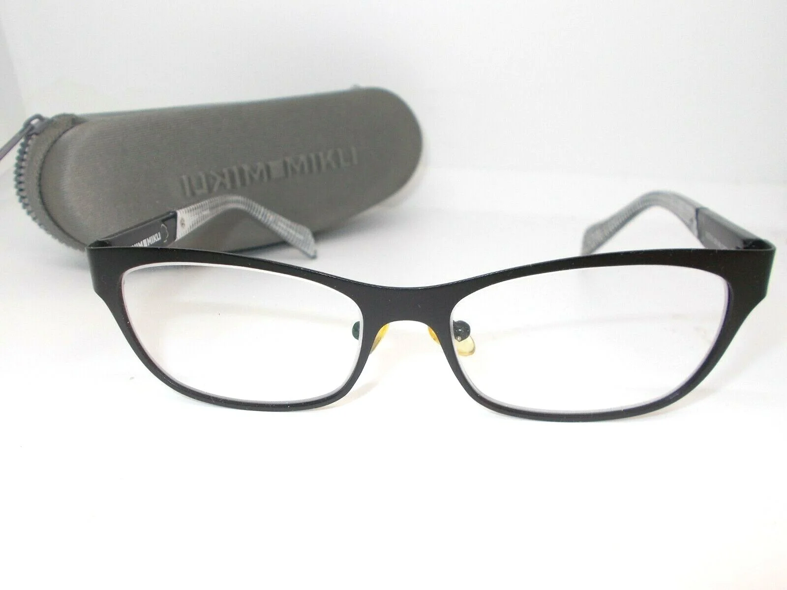 Mikli ML1267 C001 Eyeglass Frames Black w/ White Stripes Dots & Glitter Temples 4