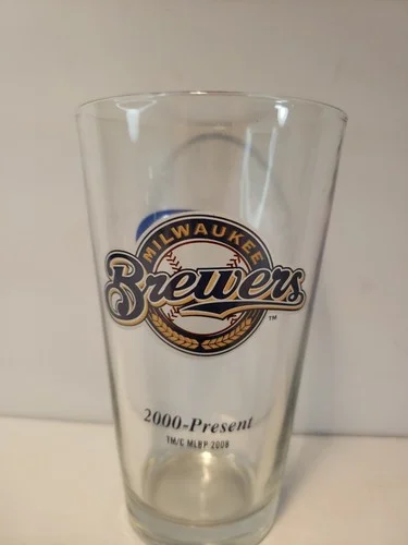 Milwaukee BREWERS Miller Lite 2000 - Present Logo PINT GLASS 2