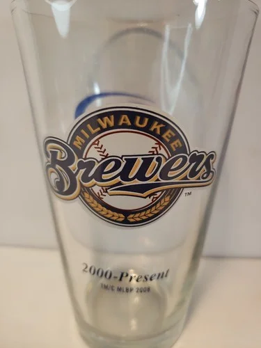 Milwaukee BREWERS Miller Lite 2000 - Present Logo PINT GLASS 3