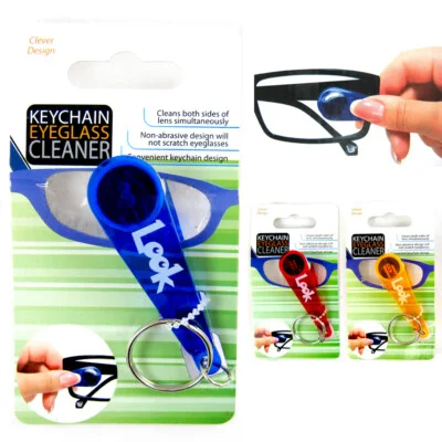 Mini Soft Keychain Eyeglass Cleaner Glasses Spectacles Microfiber Cleaner Wipe !