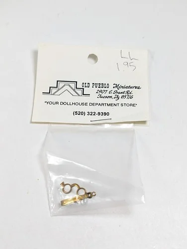 Mini Theater Opera Glasses Hand Held Gold Toned Metal Old Pueblo Doll Miniature