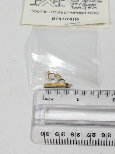 Mini Theater Opera Glasses Hand Held Gold Toned Metal Old Pueblo Doll Miniature 3