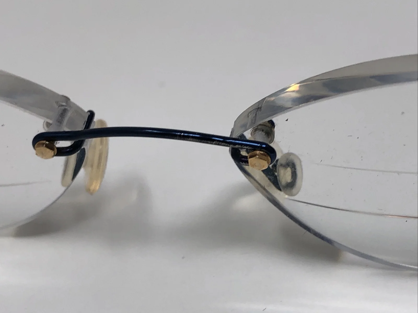 MINIMA EYEGLASSES FRAME FRANCE RIMLESS DRILL MOUNT BLUE PURPLE TITANIUM 4880 2