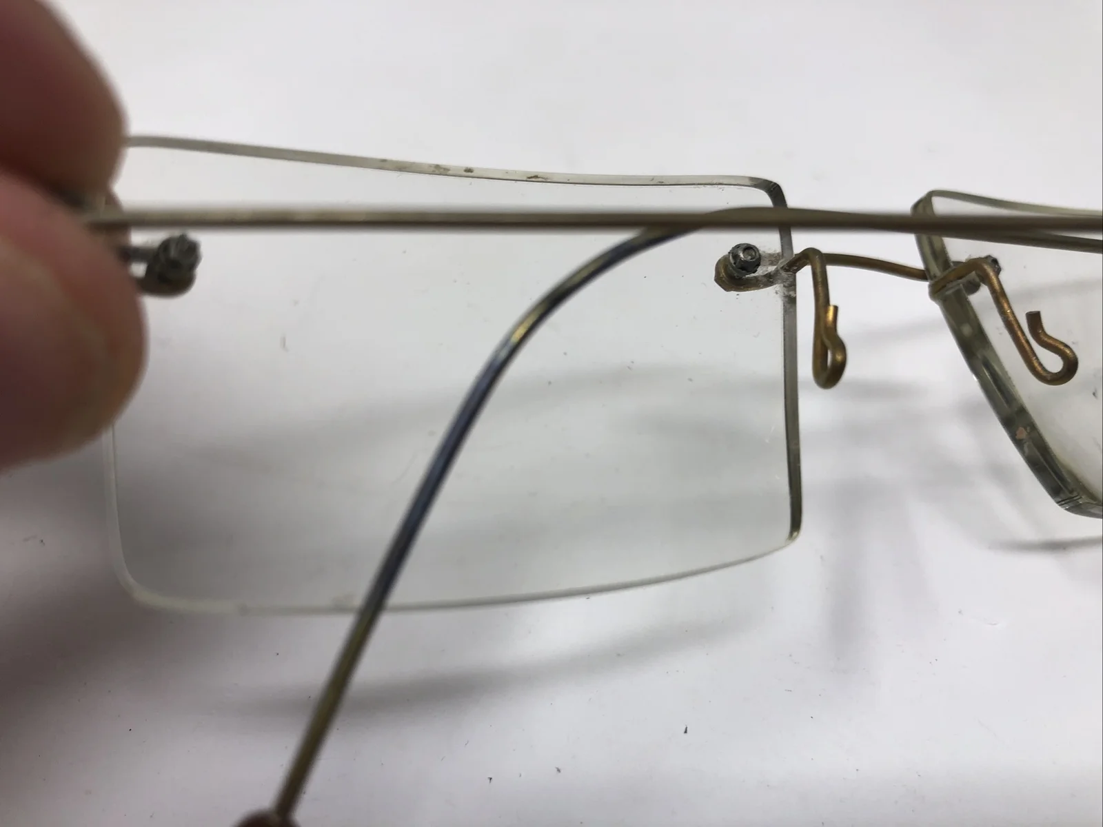 MINIMA TITANIUM EYEGLASSES FRAME FRANCE GOLD RIMLESS Drill Mount 4489 2