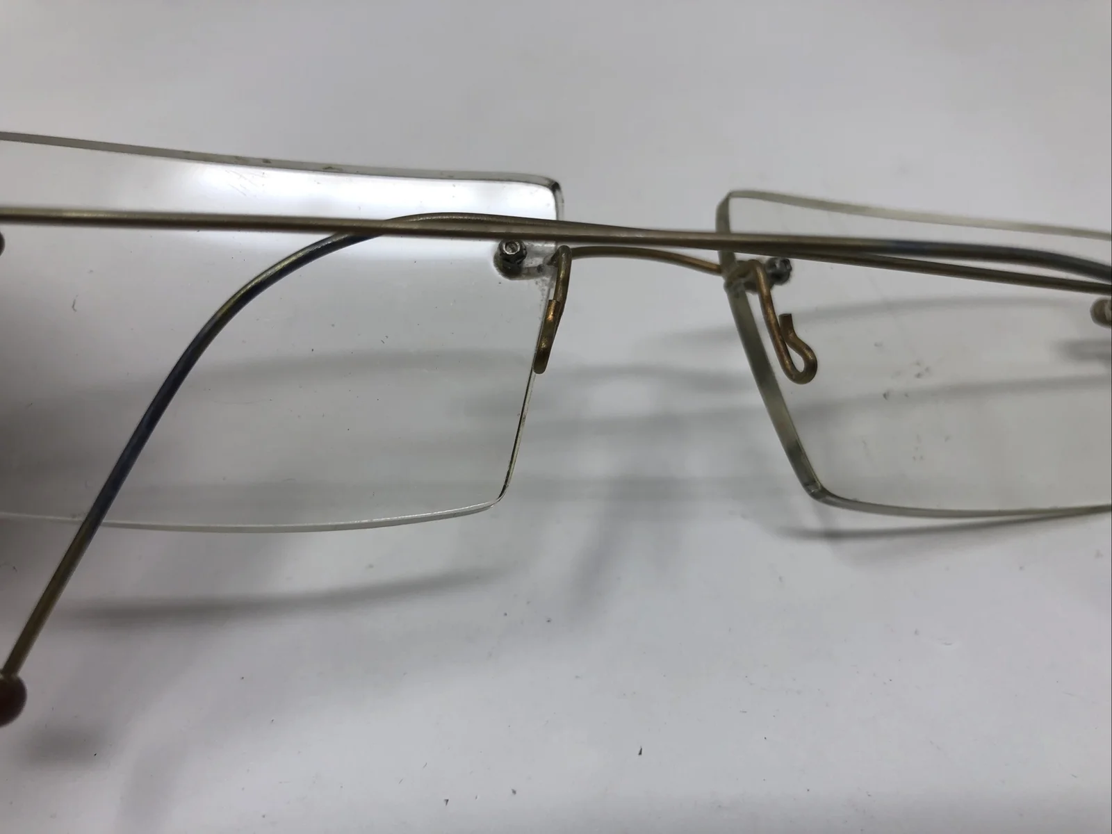MINIMA TITANIUM EYEGLASSES FRAME FRANCE GOLD RIMLESS Drill Mount 4489 3