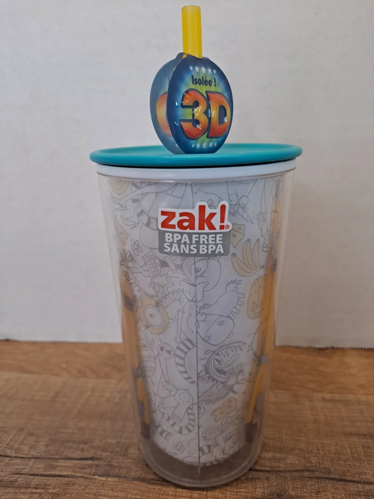 Minions 3D - Zak Designs - Sippy Cup - BPA FREE - New RARE 3