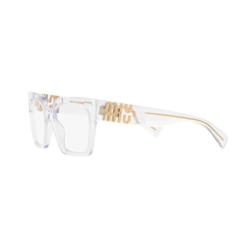 MIU MIU MU 04UV 2AZ1O1 Crystal transparent gold optical eyeglasses NWT 52MM 3