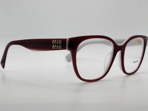 Miu Miu MU02VV 10DIOI Red and White Sqaure Full Rim Eyeglass Frames 54-19-145