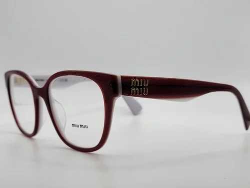 Miu Miu MU02VV 10DIOI Red and White Sqaure Full Rim Eyeglass Frames 54-19-145 4