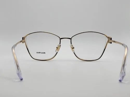Miu Miu MU53UV 5AK1O1 Gold Irregular Semi Rimless Eyeglass Frames 55-19-125 4