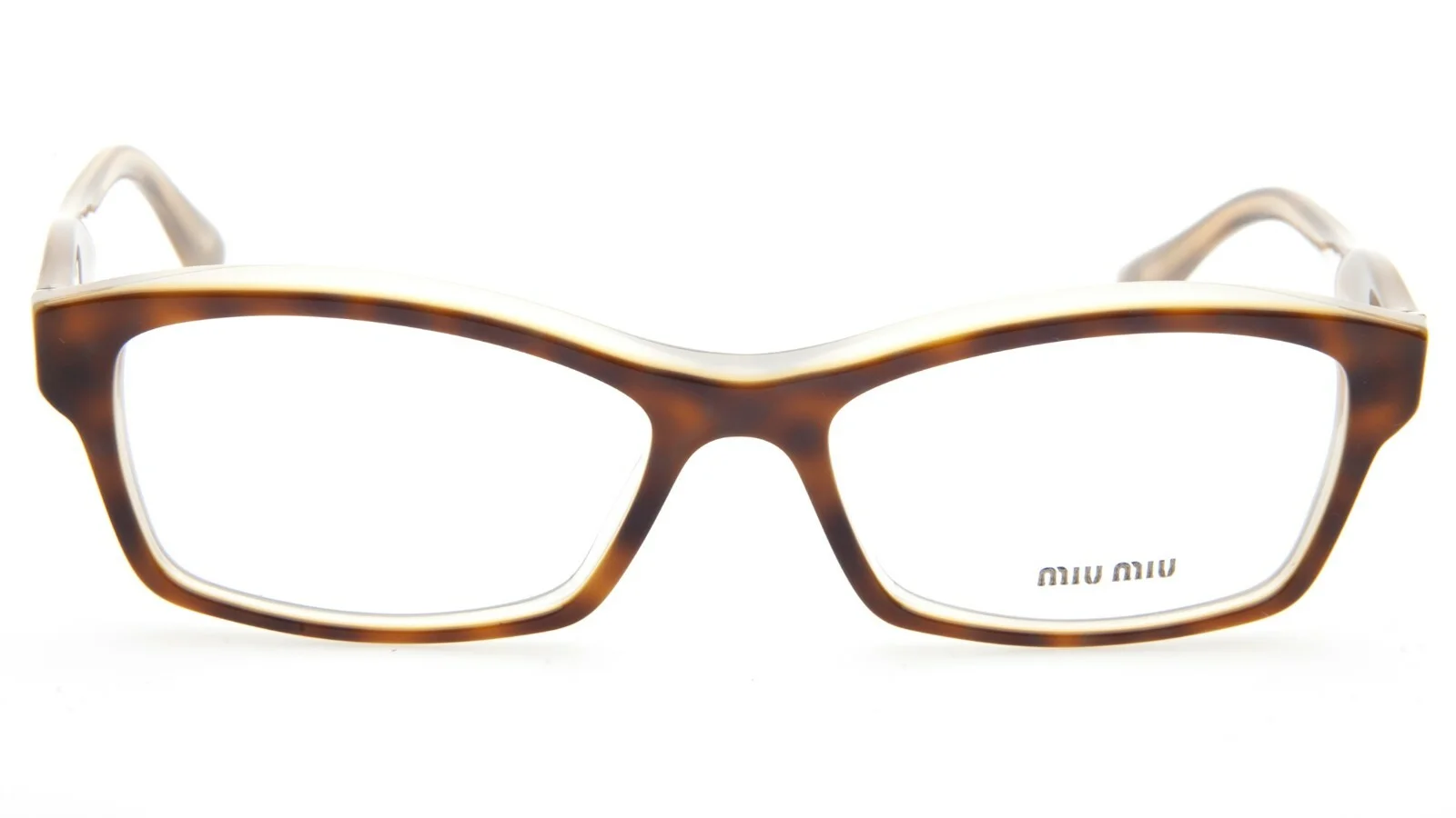 Miu Miu VMU 02I HAH-1O1 Eyeglasses Glasses Brown Havana on Clear 52-16-140 2