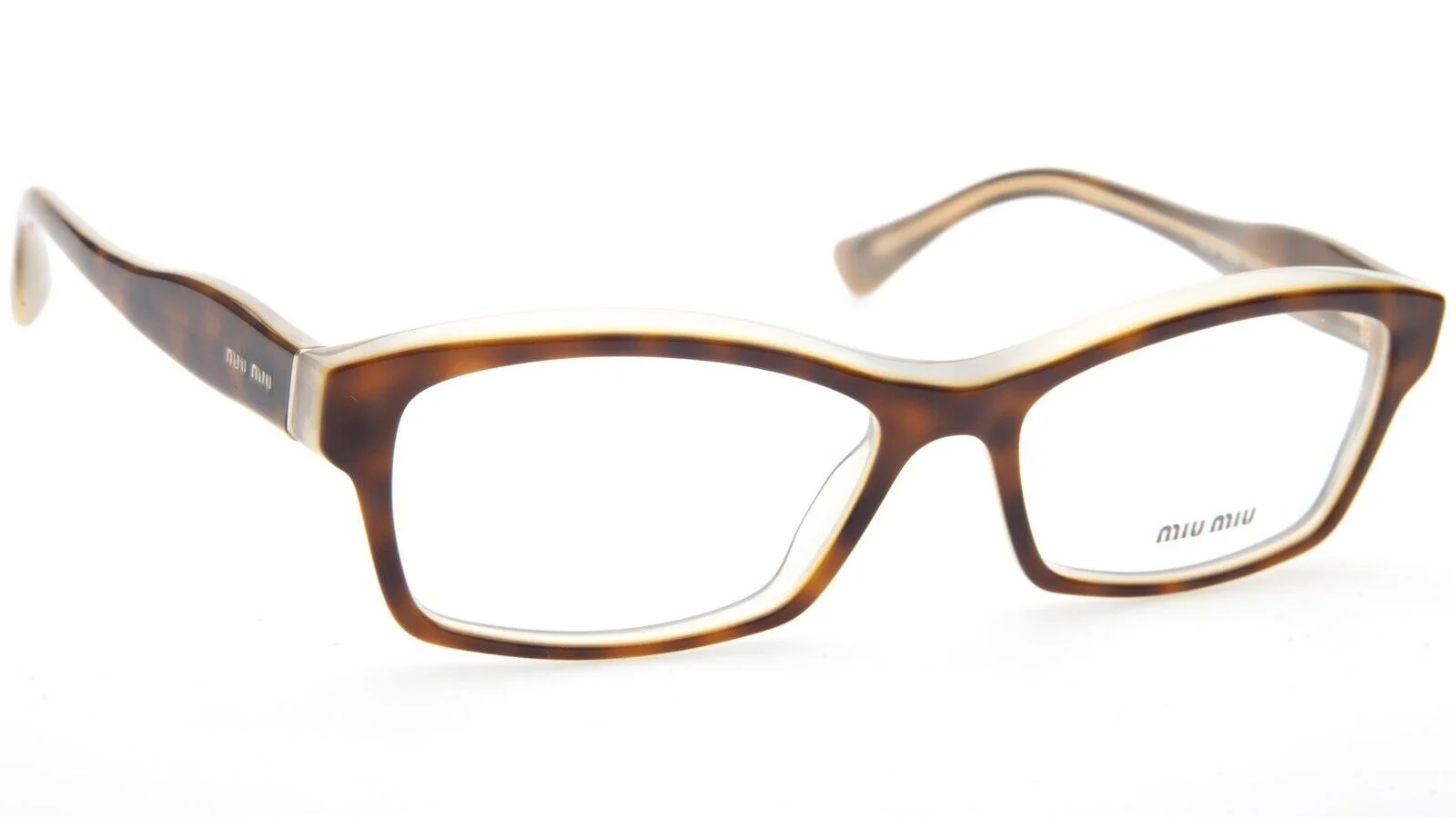 Miu Miu VMU 02I HAH-1O1 Eyeglasses Glasses Brown Havana on Clear 52-16-140 3