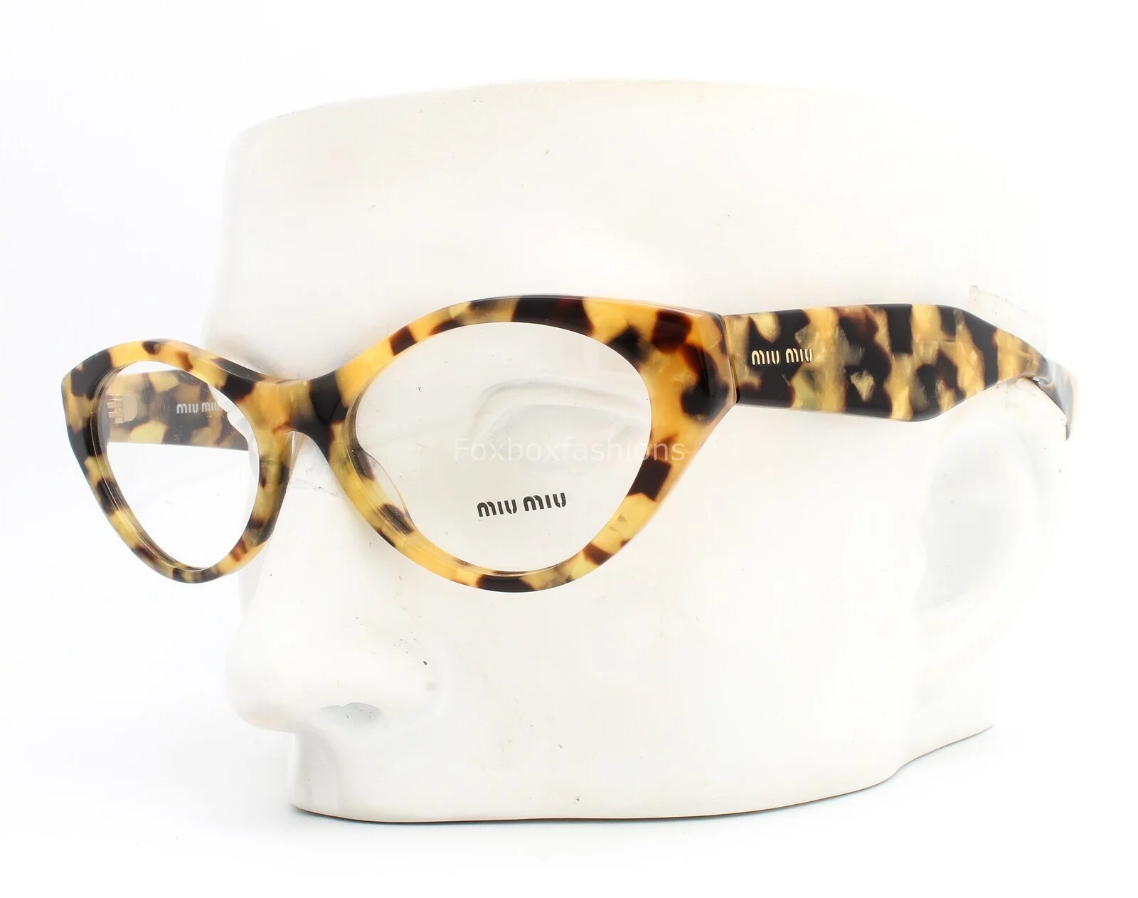 Miu Miu VMU 03M PC8-1O1 Eyeglasses Glasses Golden Yellow Brown Havana 52-17-140