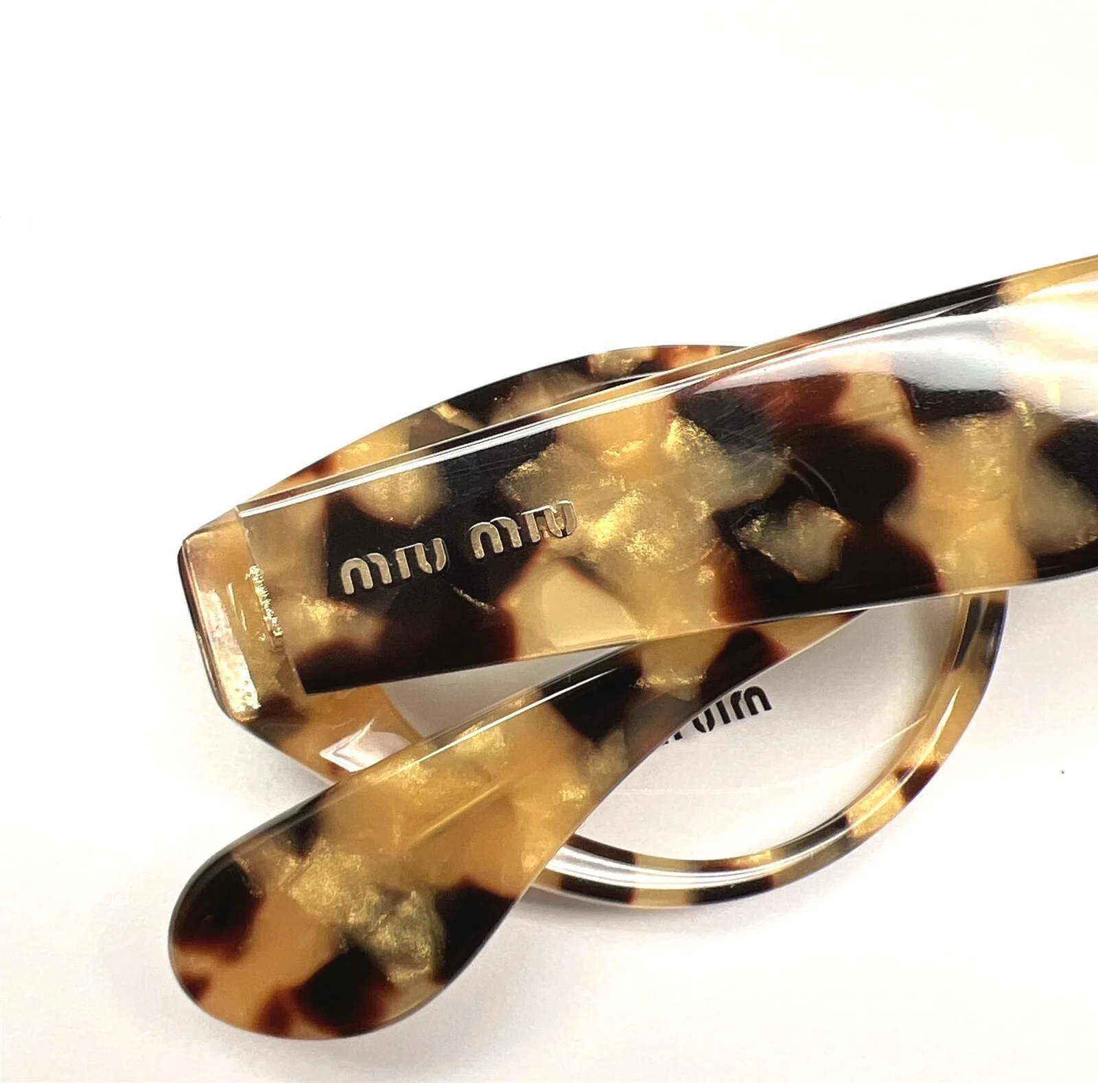 Miu Miu VMU 03M PC8-1O1 Eyeglasses Glasses Golden Yellow Brown Havana 52-17-140 4