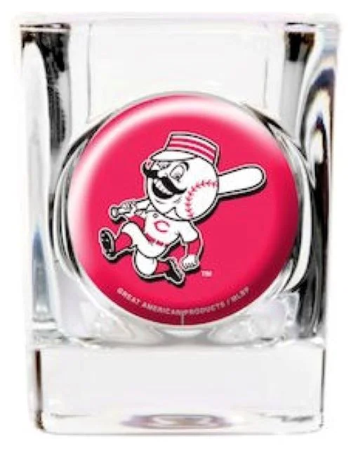 MLB Cincinnati Reds Square 2 oz Logo Shot Glass
