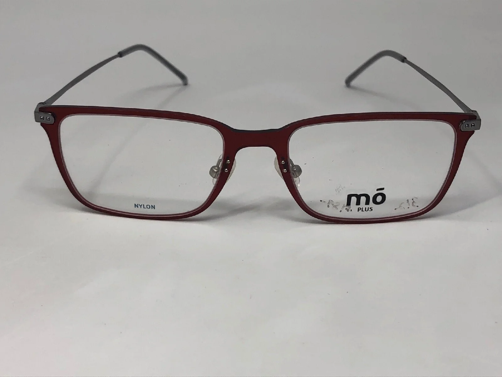MO EYEWEAR “PLUS 1021 B” Eyeglasses Frame Spain 51-18-145 Red Clear/Silver ME46 2