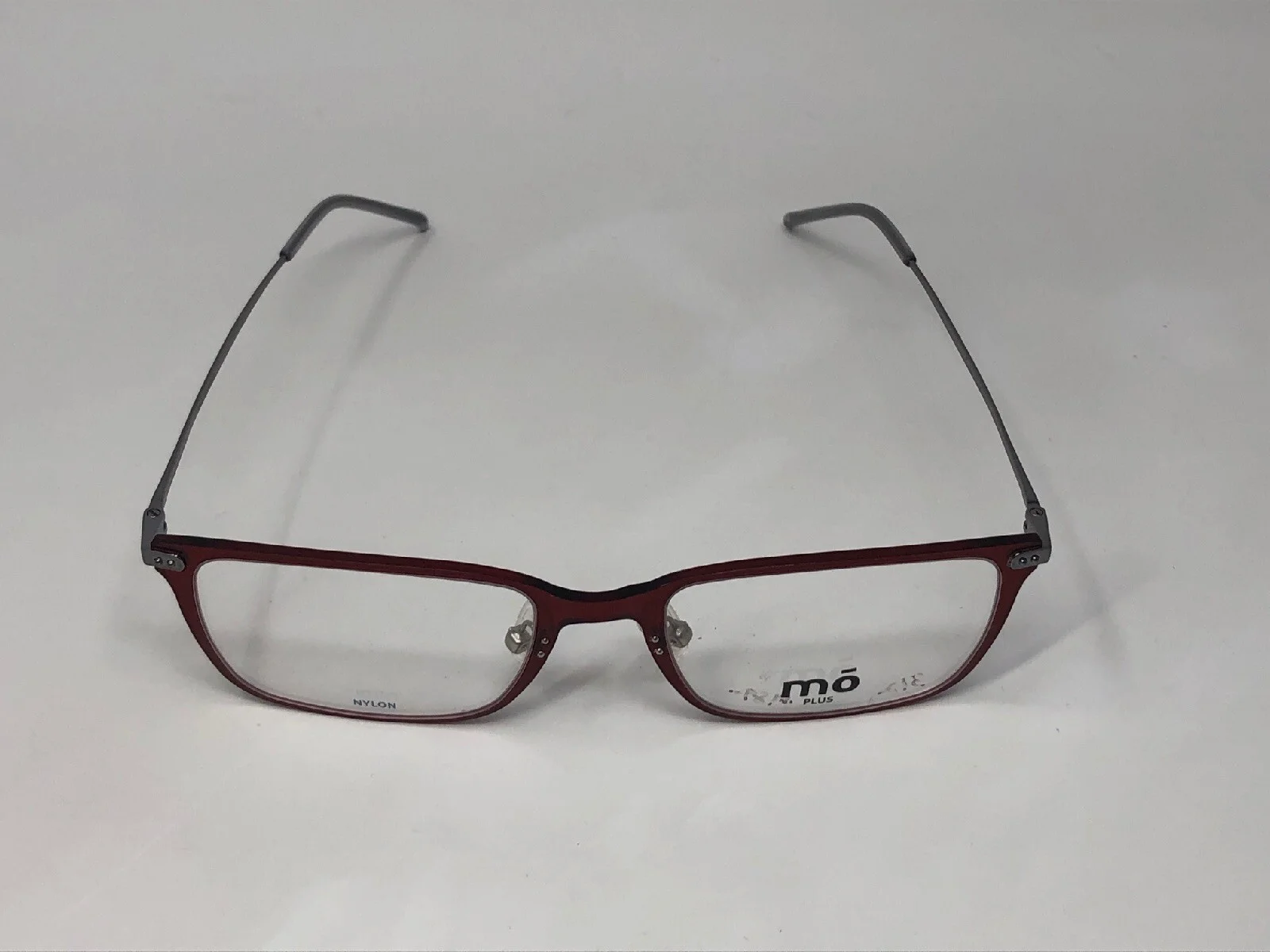 MO EYEWEAR “PLUS 1021 B” Eyeglasses Frame Spain 51-18-145 Red Clear/Silver ME46 3