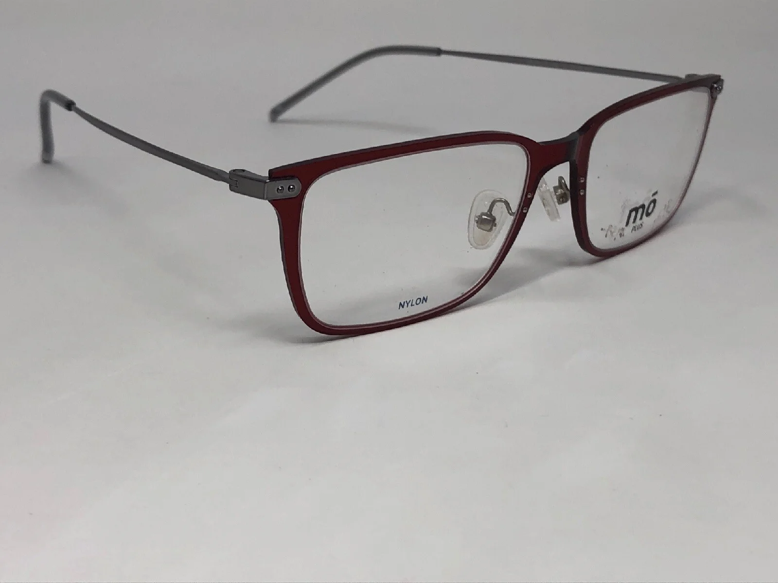 MO EYEWEAR “PLUS 1021 B” Eyeglasses Frame Spain 51-18-145 Red Clear/Silver ME46 4