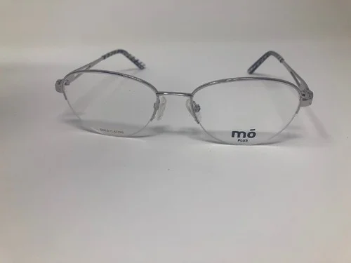 MO Plus 143NY B Eyeylasses Frame 52-18-140 Silver Half Rimless MR83 4