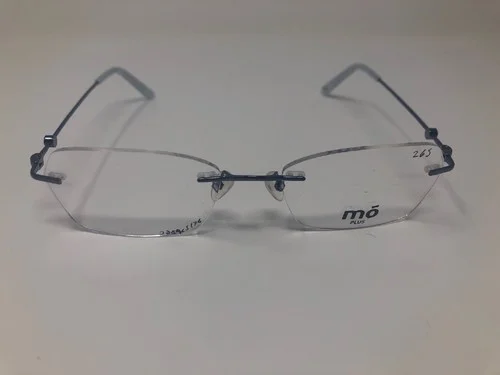 MO Plus Eyeylasses Frame 146AI A 53-18-135 Blue Rimless Metal Wire FL06
