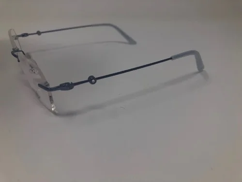 MO Plus Eyeylasses Frame 146AI A 53-18-135 Blue Rimless Metal Wire FL06 2