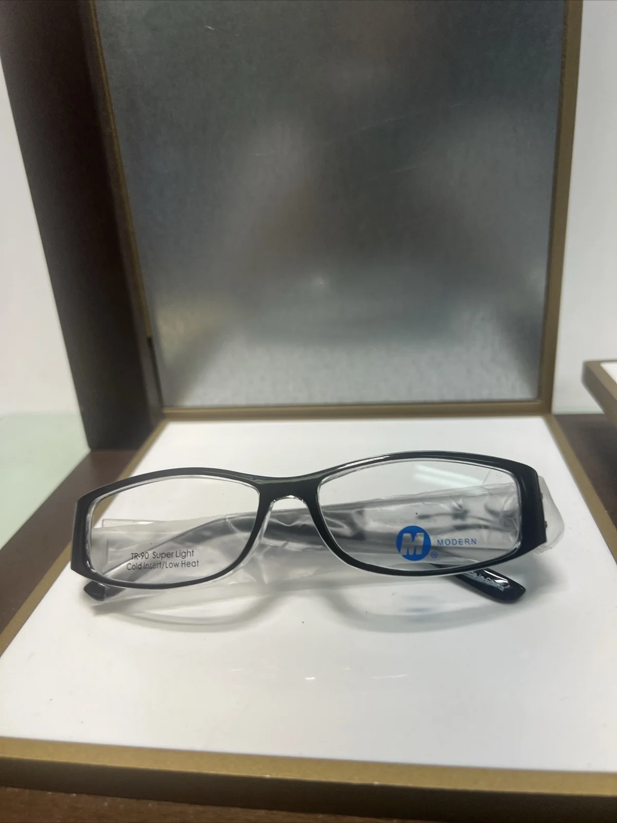 Modern Eyeglasses Frames KAREN 52-16-135 Black/Crystal Full Rim H312