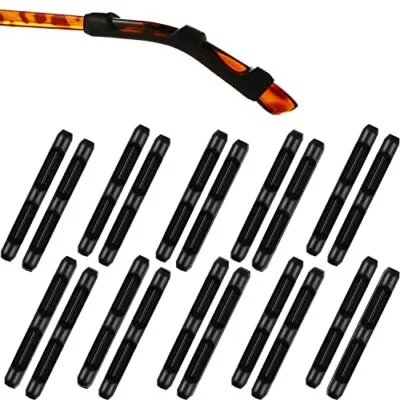MOLDERP 10 Pairs Black Soft Silicone Eyeglass Ear Cushions Temple Tips Eyegla...