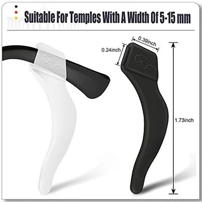 MOLDERP 10 Pairs Black Soft Silicone Eyeglass Ear Cushions Temple Tips Eyegla... 4
