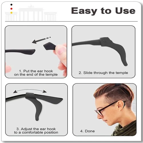 MOLDERP Eyeglass Ear Grips - 13 Pairs Glasses Anti-Slip Comfortable Silicone E 3