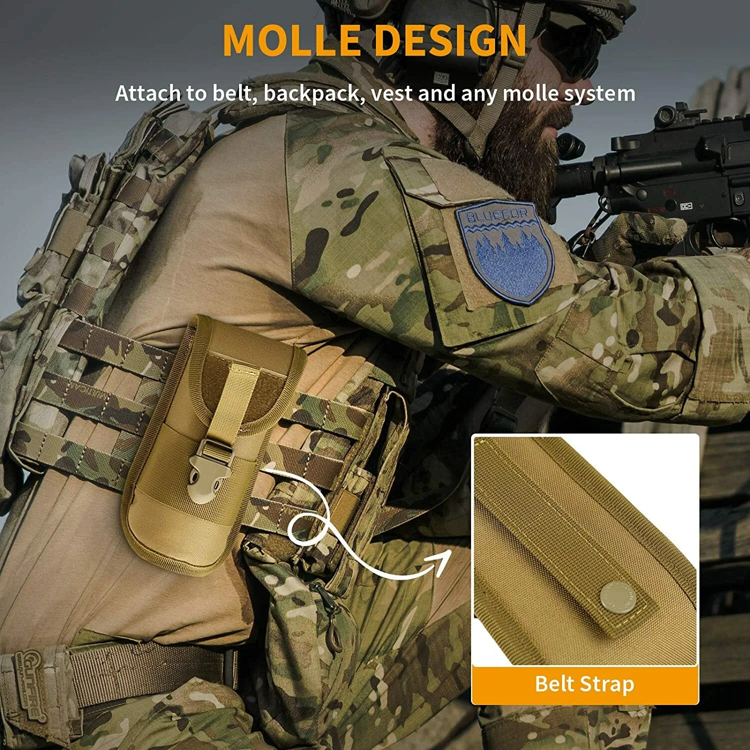 Molle Tactical Eyeglasses Hard Case Sunglasses Carrying Case Nylon Belt Clip US