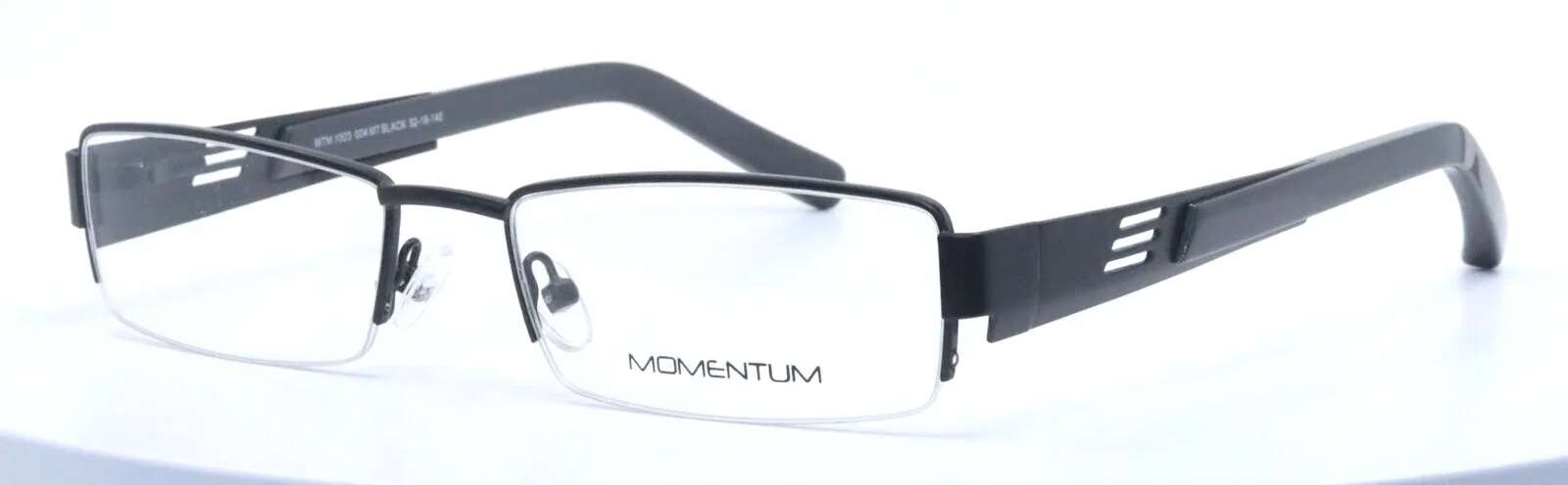 MOMENTUM MTM1003 004 Matte Black Rectangular Half Rim Eyeglasses 52-18-140