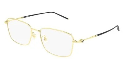 Montblanc MB0140OK Eyeglasses RX Men Gold Rectangle 56mm New & Authentic