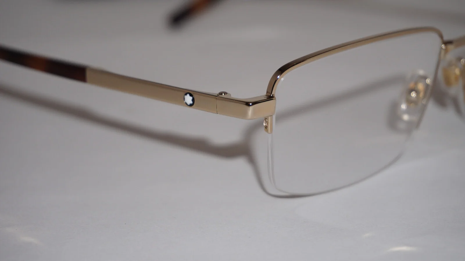 Montblanc New Eyeglasses Palladium Gold Half Rim MB0020O 006 58 17 150 3