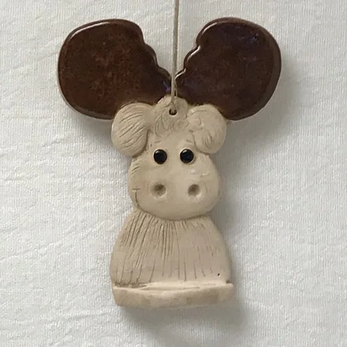 Moose Whimsical Pottery Ornament/ Eye Glass Holder/ Toothbrush Holder 2